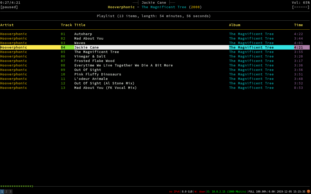 mpd and ncmpcpp running on Debian