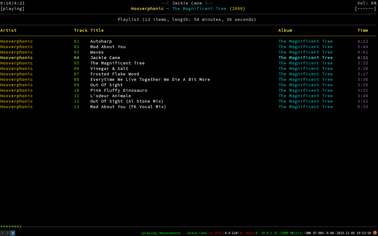 i3status with live MPD information